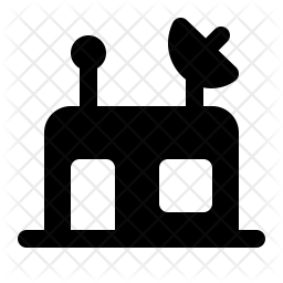 256x256 Space Station Icon Of Glyph Style