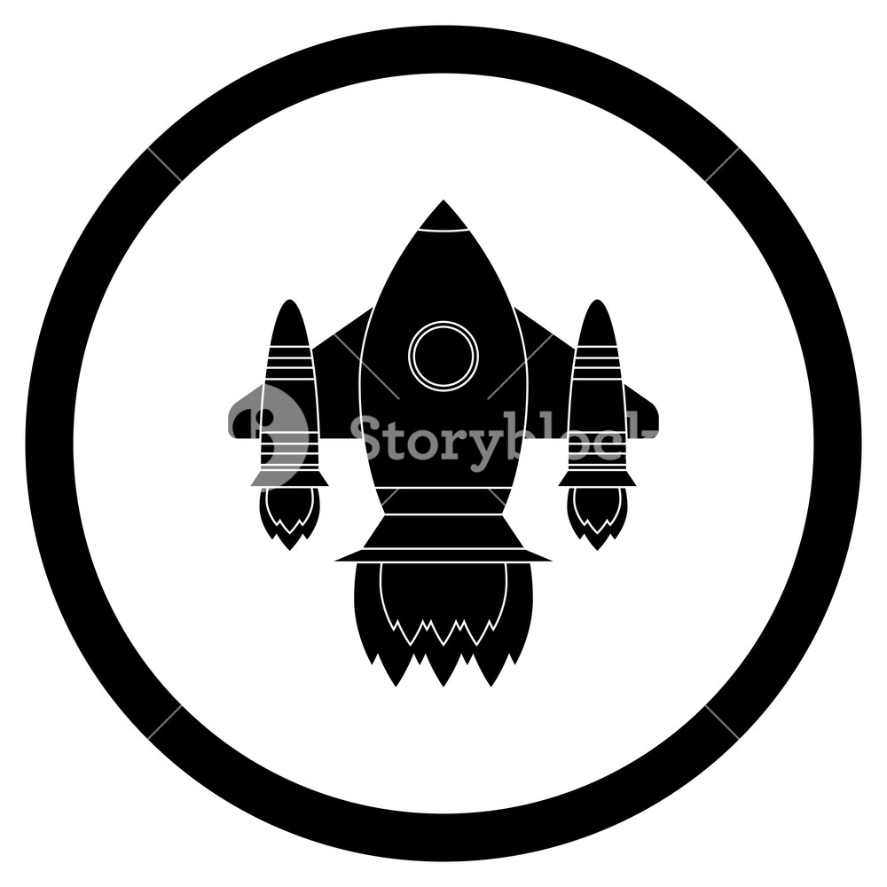 1000x1000 Space Shuttle Black Icon Spaceship Symbol, Emblem Black Rocket