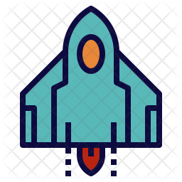 256x256 Spacecraft Icon Of Colored Outline Style