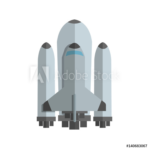 500x500 Spacecraft Icon Over White Background Colorful Design Vector