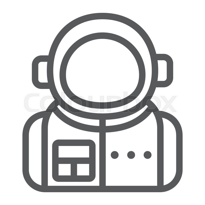 800x800 Astronaut Line Icon, Spaceman And Stock Vector Colourbox