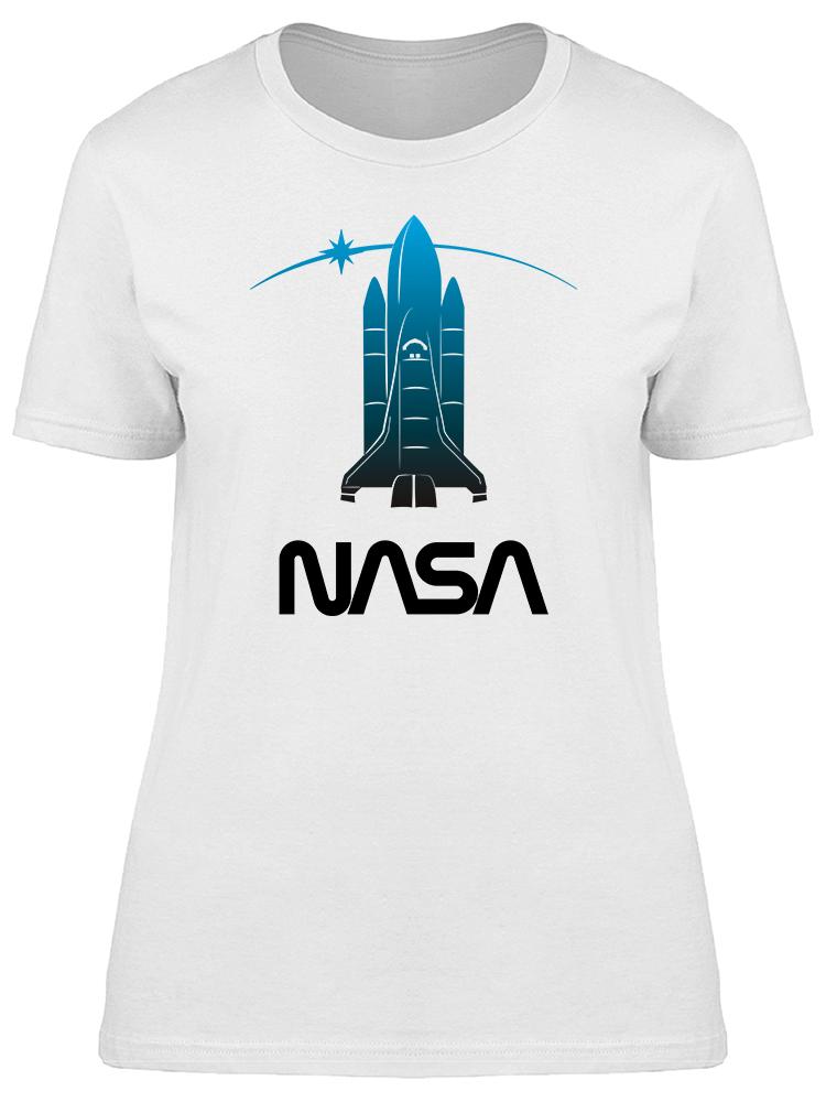 750x1000 Space Nasa Blue Spaceship Icon Women's T Shirt Smartprints
