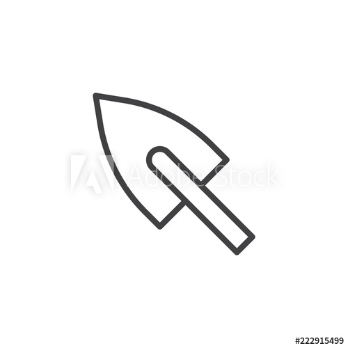 500x500 Shovel Outline Icon Linear Style Sign For Mobile Concept And Web