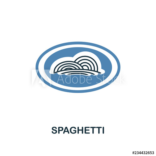500x500 Spaghetti Icon Two Colors Design Style From Meal Icons Collection