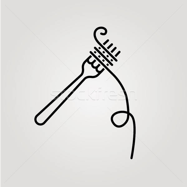 600x600 Fork With Spaghetti Icon Vector Illustration Marie Nimrichterova