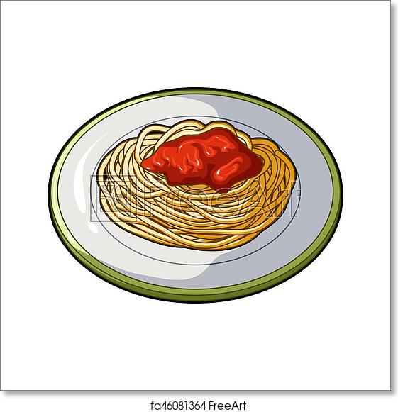 561x581 Free Art Print Of The Dish In Which Wheat Spaghetti With Red Sauce