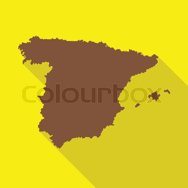 800x800 Map Of Span In Flat Style With Stock Vector Colourbox
