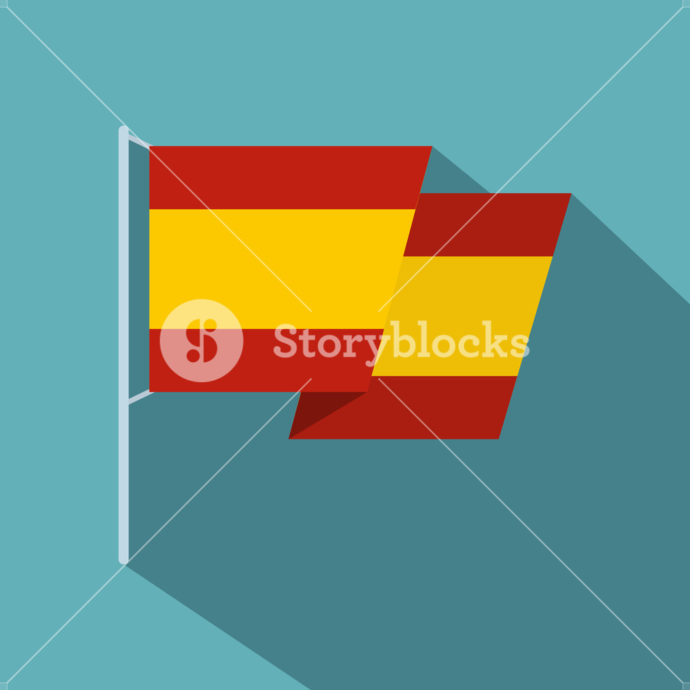 1000x1000 Flag Of Span Flat Illustration Of Flag Of Span