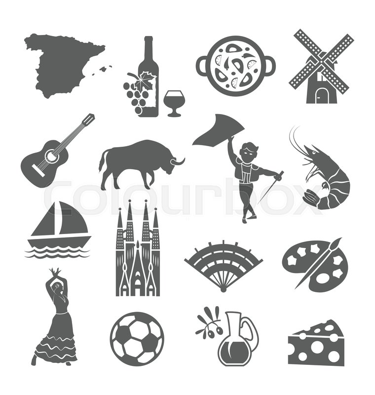 760x800 Spans Set Spanish Traditional Stock Vector Colourbox
