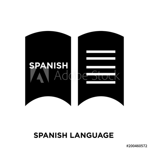 500x500 Spanish Language Icon On White Background, In Black, Vector Icon
