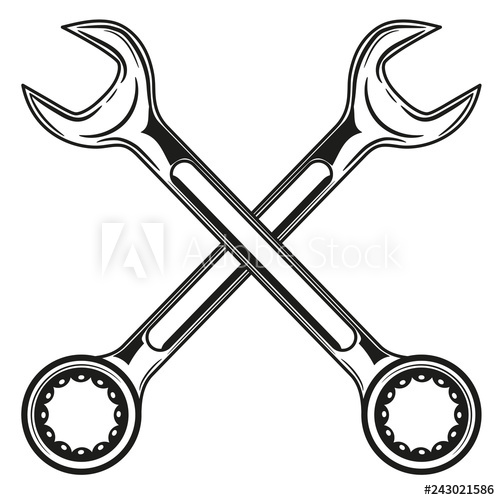 500x500 Vintage Crossed Wrench