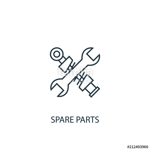 500x500 Spare Parts Concept Line Icon Simple Element Illustration Stock