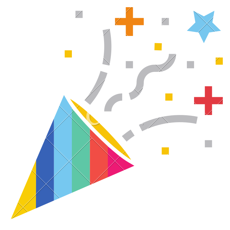 800x800 Confetti Party Popper Paper Spark Icon