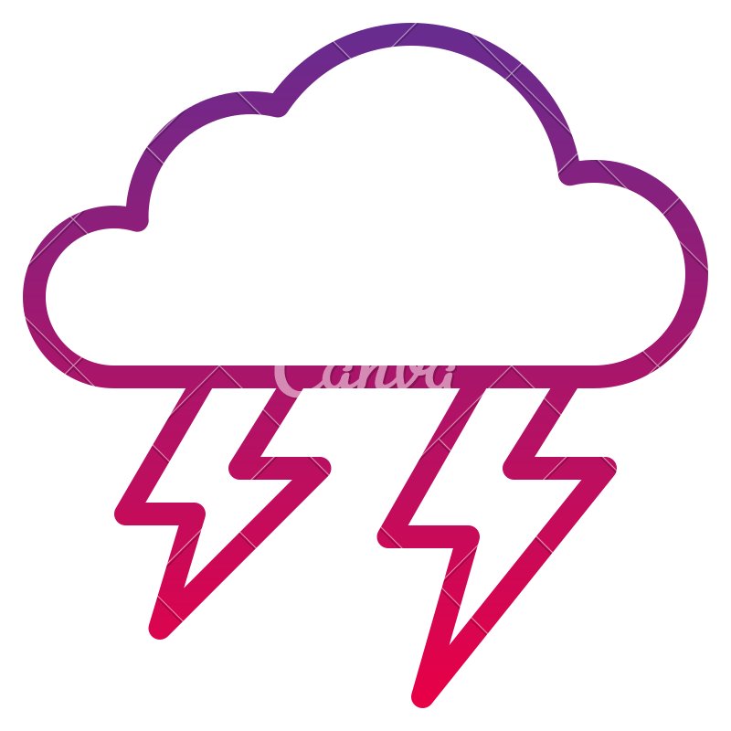 800x800 Thunder Strom Rain Cloud Spark Icon