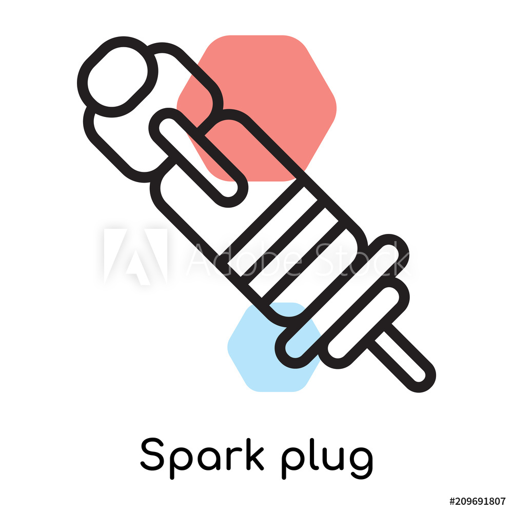 1000x1000 Photo Art Print Spark Plug Icon Vector Sign And Symbol Isolated
