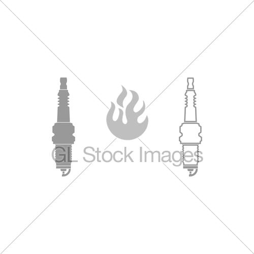 500x500 Spark Plug It Is Black Icon Gl Stock Images