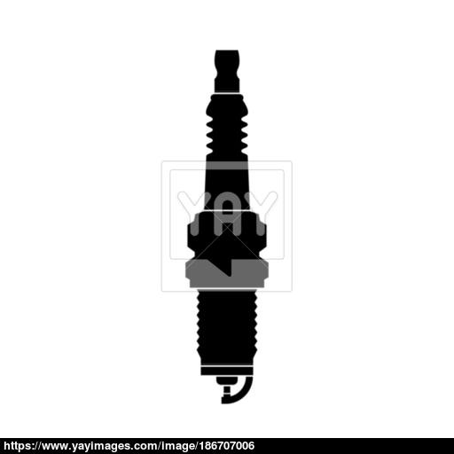 512x512 Spark Plug Black Color Icon Vector