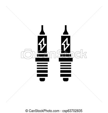 450x470 Spark Plug Black Icon, Vector Sign On Isolated Background Spark