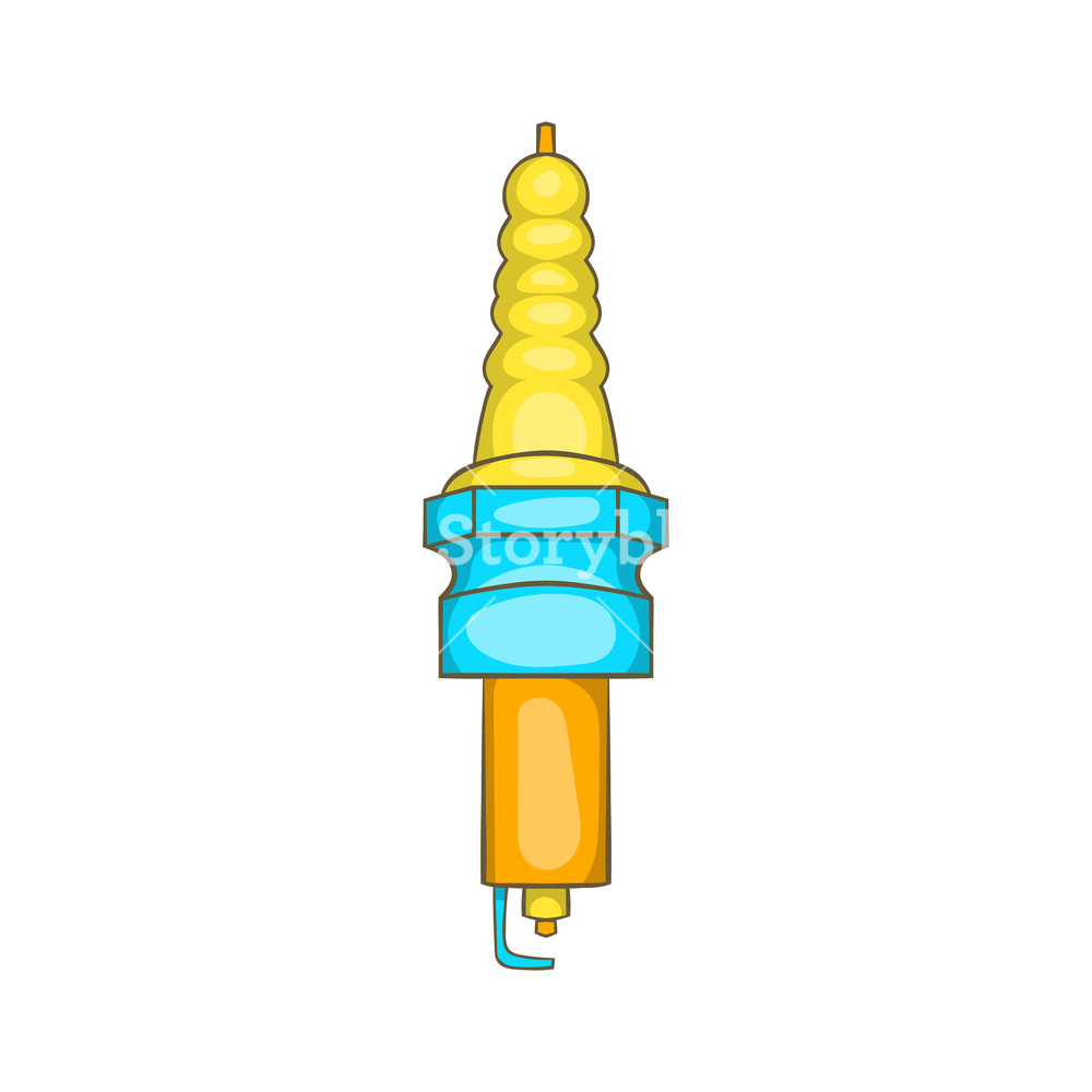 1000x1000 Spark Plug Icon In Cartoon Style On A White Background Royalty