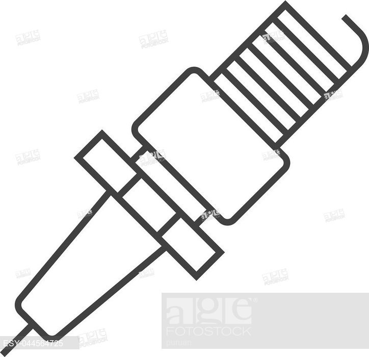 724x700 Spark Plug Icon In Thin Outline Style Motorcycle Parts, Stock