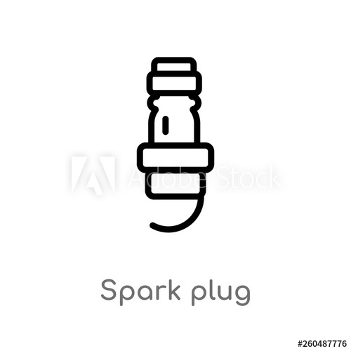 500x500 Outline Spark Plug Vector Icon Isolated Black Simple Line Element