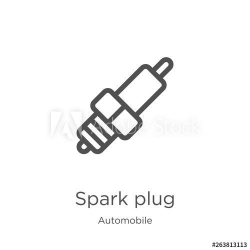 500x500 Spark Plug Icon Vector From Automobile Collection Thin Line Spark