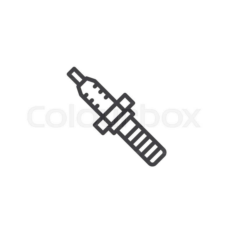 800x800 Car Spark Plug Outline Icon Linear Stock Vector Colourbox