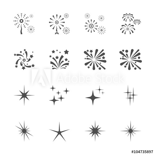Firework And Sparkle Icon Set, Vector 500x500 Firework And Sparkle Icon Set, Vector
