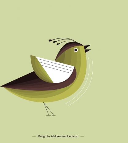 417x468 Nature Background Green Sparrow Icon Classical Flat Design Vectors