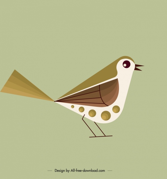 559x600 Bird Background Cute Tiny Sparrow Icon Classical Flat Free Vector