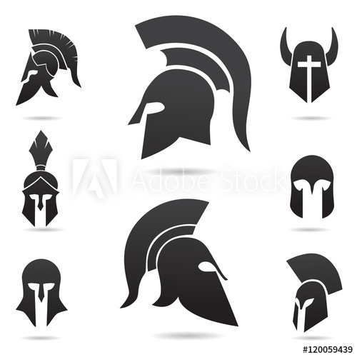 500x500 Ancient Warrior, Knight, Spartan Helmet Icon Vector Art