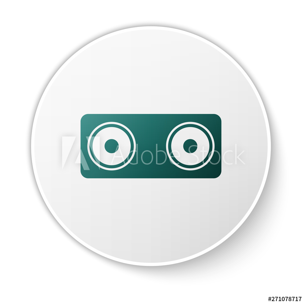 1000x1000 Window Stickers Green Stereo Speaker Icon Isolated On White