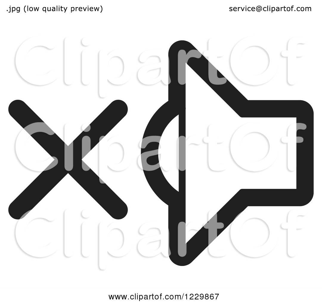 1080x1024 Clipart Of A Black And White Mute Speaker Icon