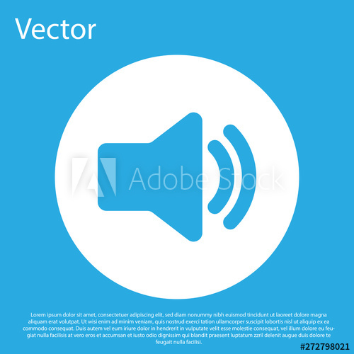 500x500 Blue Speaker Volume Icon