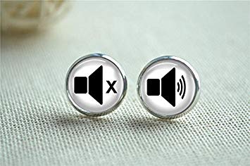 355x236 Deaf Earrings, I'm Deaf Stud Earrings, Volume Icon