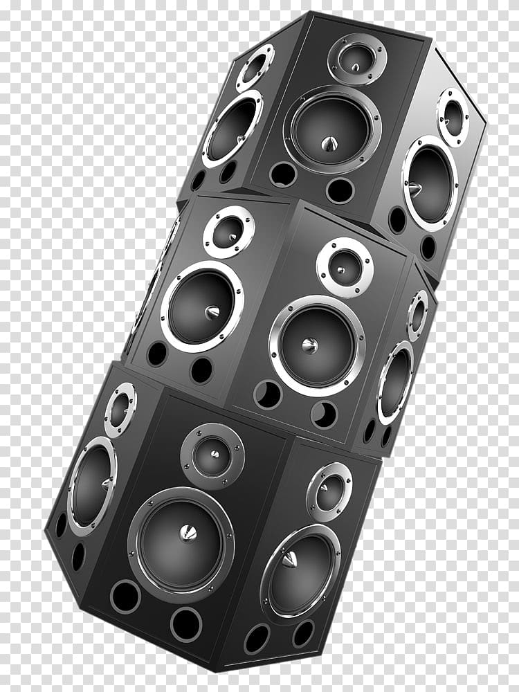750x1000 Black Pa Speakers Illustration, Loudspeaker Stereophonic Sound