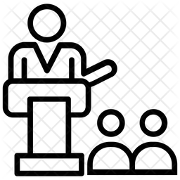 256x256 Public Speaking Icon Of Line Style