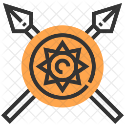 256x256 Spear Icon Of Colored Outline Style