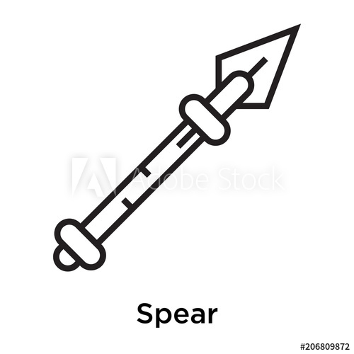 500x500 Spear Icon Vector Sign And Symbol Isolated On White Background