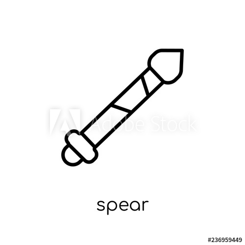 500x500 Spear Icon Trendy Modern Flat Linear Vector Spear Icon On White