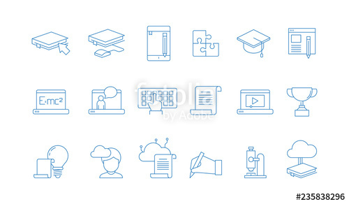 500x292 Online Education Icons Training Study Courses College Special