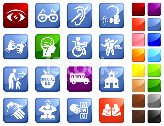 573x440 Disability And Special Education Royalty Free Vector Icon Set St