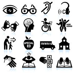 235x235 Disability And Special Education Black White Vector Icon Set