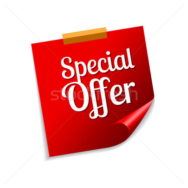 600x600 Special Offer Red Sticky Notes Vector Icon Design Vector
