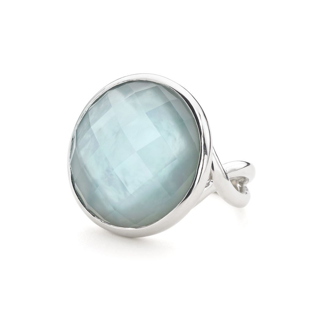 1024x1024 Special Order Icon Cocktail Ring In Ocean Blue Quartz In Sterling