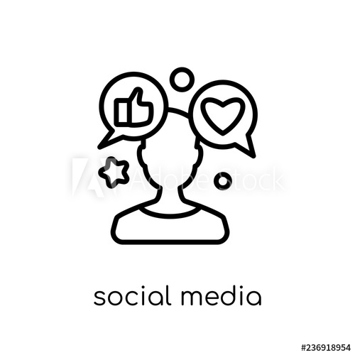 500x500 Social Media Specialist Icon Trendy Modern Flat Linear Vector