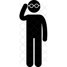 256x256 Man With Specs Icon Of Glyph Style