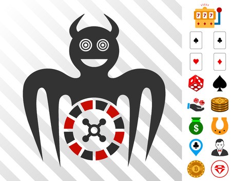 450x354 Roulette Mad Spectre Devil Icon With Bonus Gamble Pictures Vector
