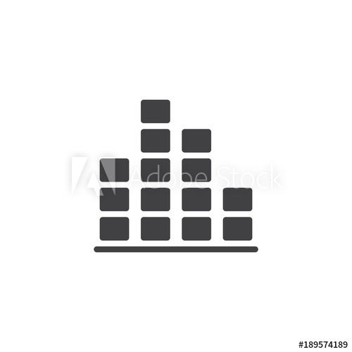 500x500 Audio Equalizer Spectrum Bars Icon Vector, Filled Flat Sign, Solid