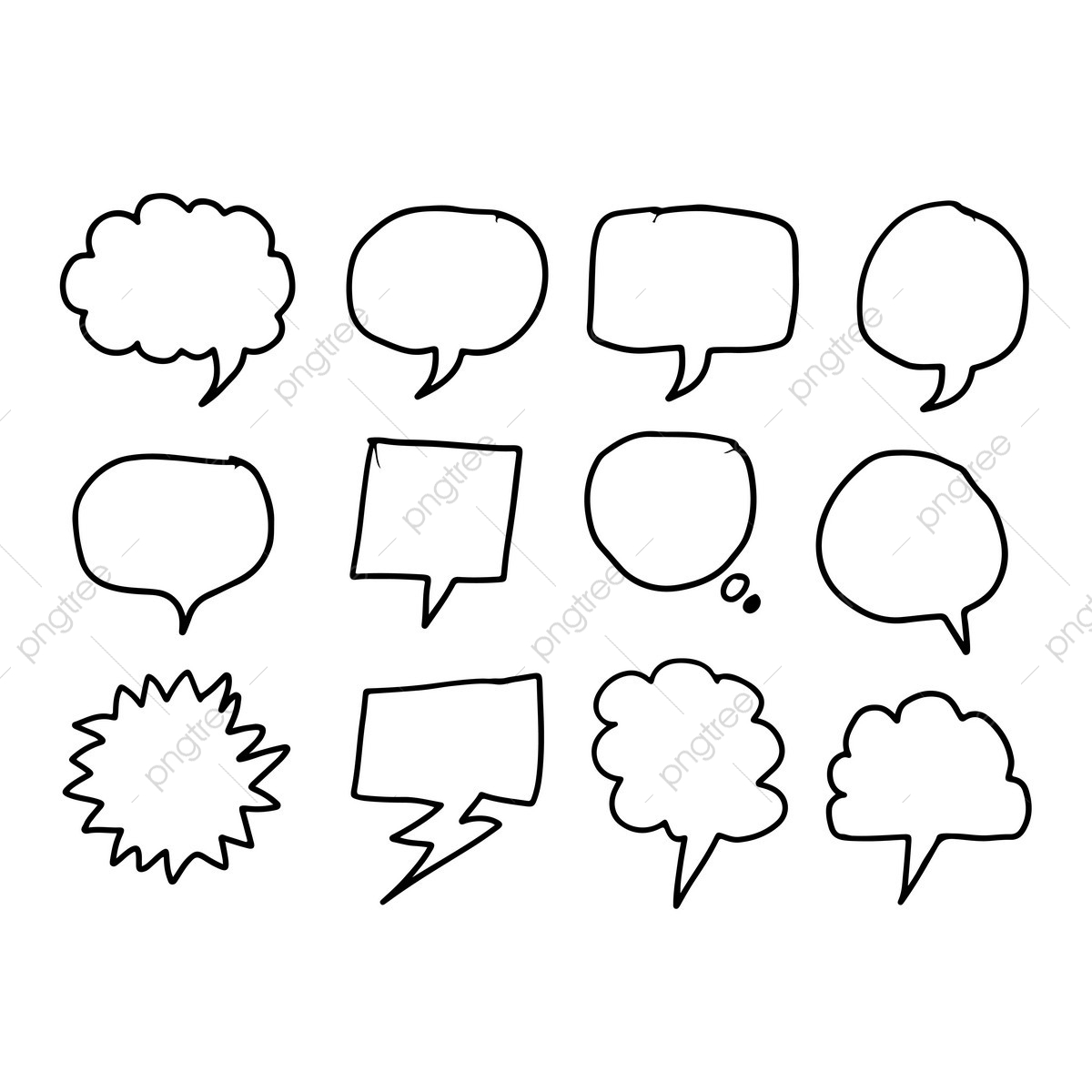 1200x1200 Speech Bubble Icon Hand Drawn, Bubble, Cartoon Vector, Dialog Png